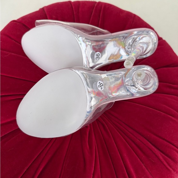 Barbie Pink Clear Heeled Sandals - Picture 5 of 5
